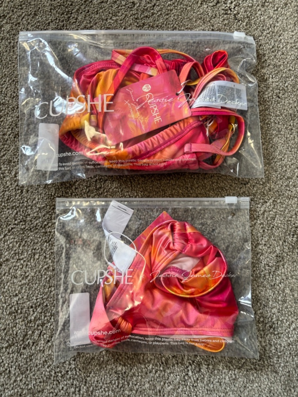 NWT CUPSHE JJD Tequila Sunrise Bikini Set - Picture 8 of 16